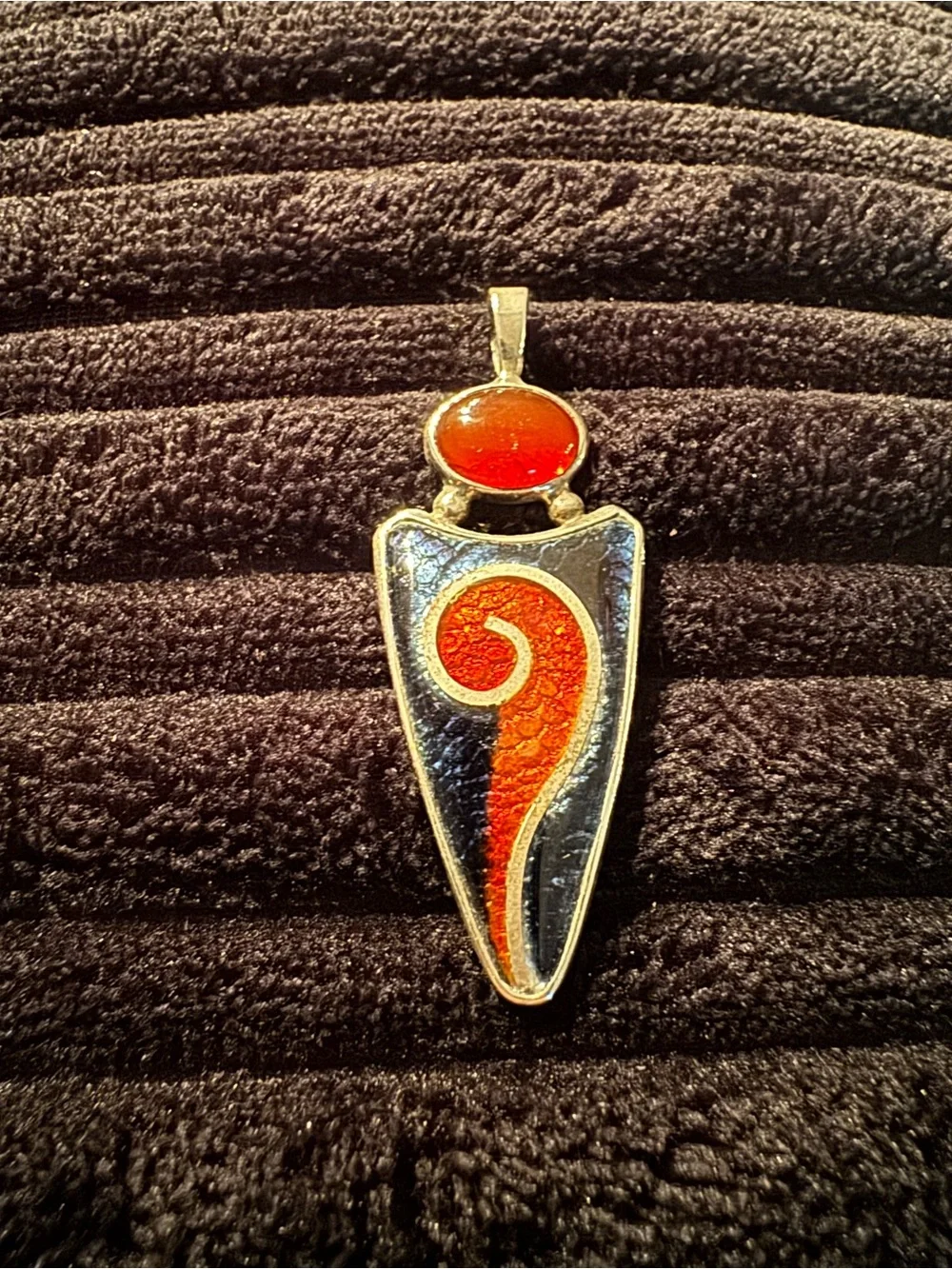 Red Gemstone Swirl Pendant Necklace - Women's Jewelry